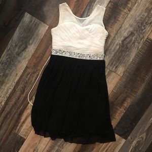 White and black dress